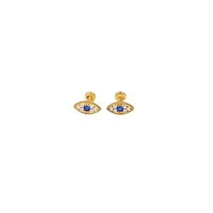 Evil Eye CZ Nap Earrings - 14k Gold Plated